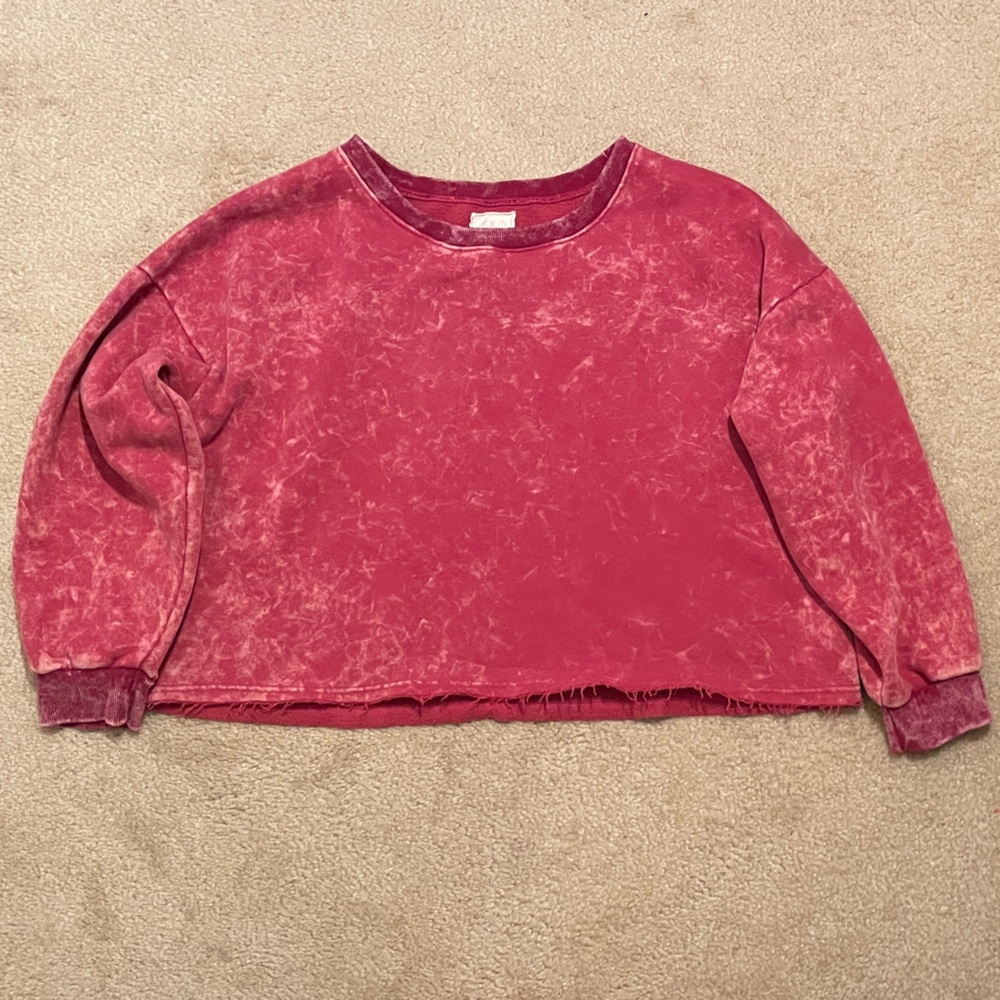 Red Acid Wash Sweatshirt